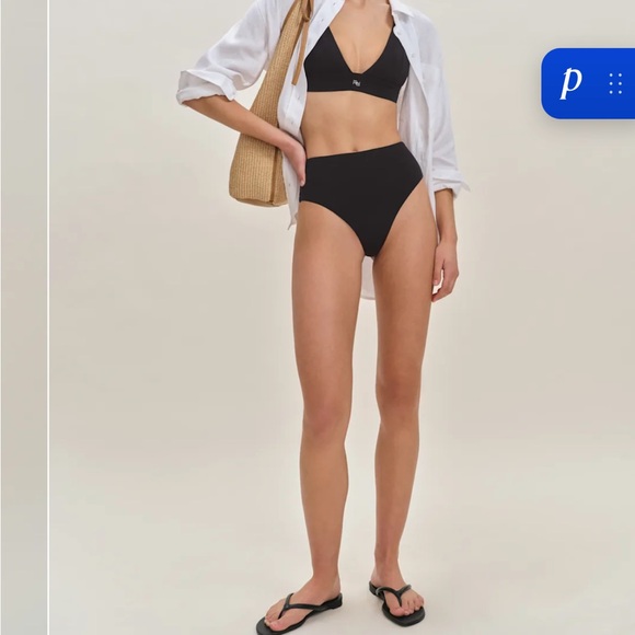 Reformation Ana Bikini Bottom Black - Size XL - Picture 2 of 4